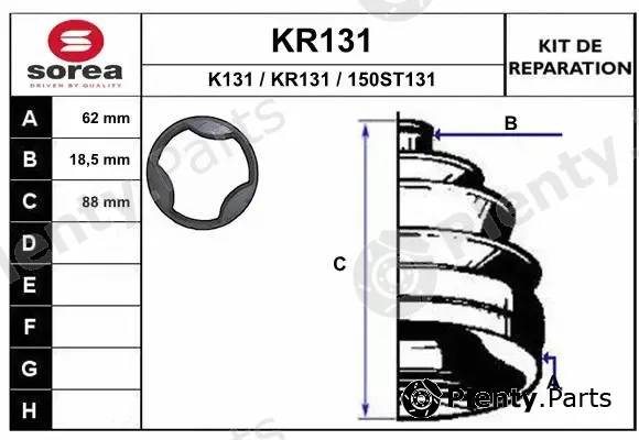 EAI KR131 — Bellow Kit, drive shaft