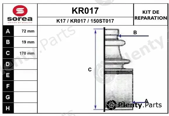 EAI KR017 — Bellow Kit, drive shaft
