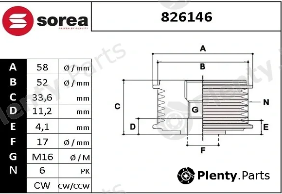 EAI 826146 — Alternator Freewheel Clutch