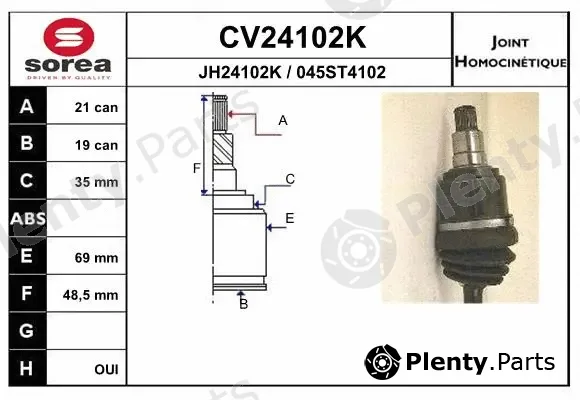EAI CV24102K — Joint Kit, drive shaft