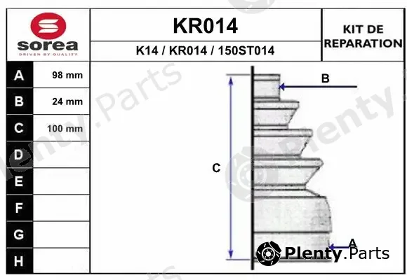 EAI KR014 — Bellow Kit, drive shaft