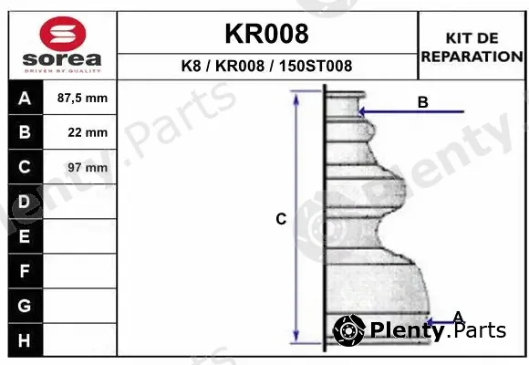 EAI KR008 — Bellow Kit, drive shaft
