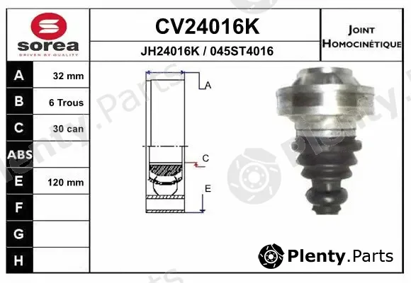 EAI CV24016K — Joint Kit, drive shaft