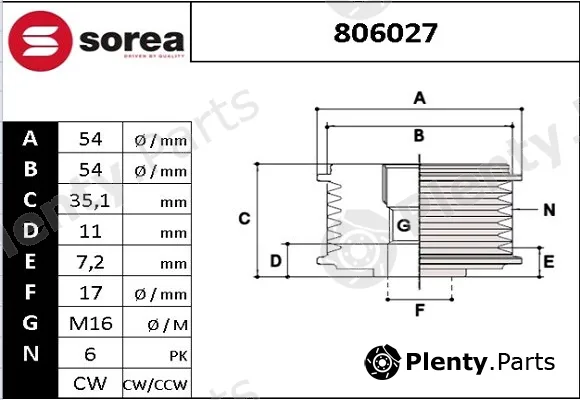 EAI 806027 — Alternator Freewheel Clutch