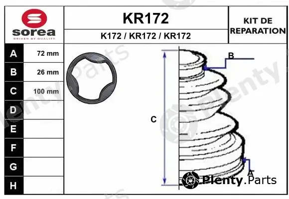 EAI KR172 — Bellow Kit, drive shaft