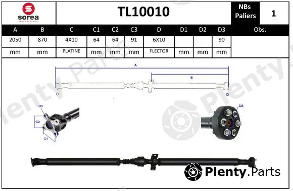EAI TL10010 — Propshaft, axle drive