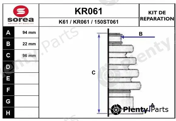 EAI KR061 — Bellow Kit, drive shaft