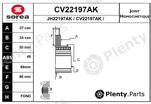 EAI CV22197AK — Joint Kit, drive shaft