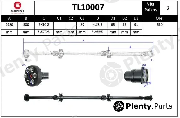 EAI TL10007 — Propshaft, axle drive