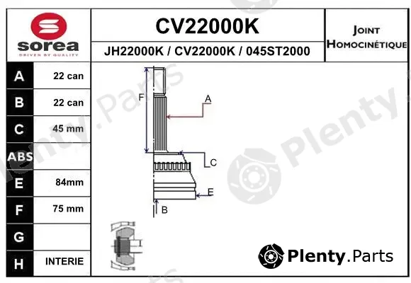 EAI CV22000K — Joint Kit, drive shaft