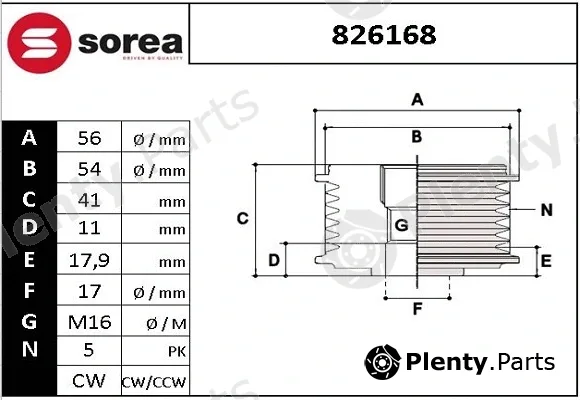 EAI 826168 — Alternator Freewheel Clutch