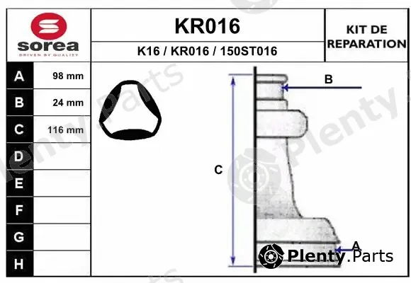 EAI KR016 — Bellow Kit, drive shaft