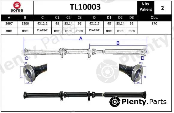 EAI TL10003 — Propshaft, axle drive