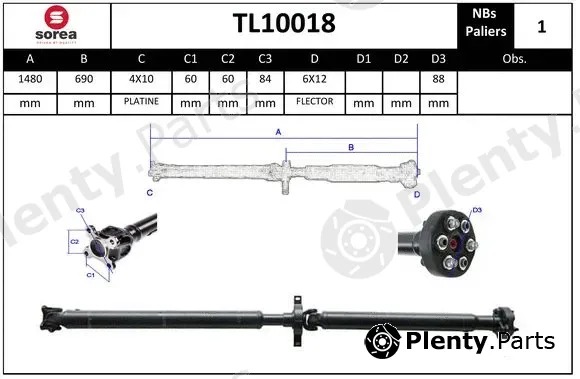 EAI TL10018 — Propshaft, axle drive