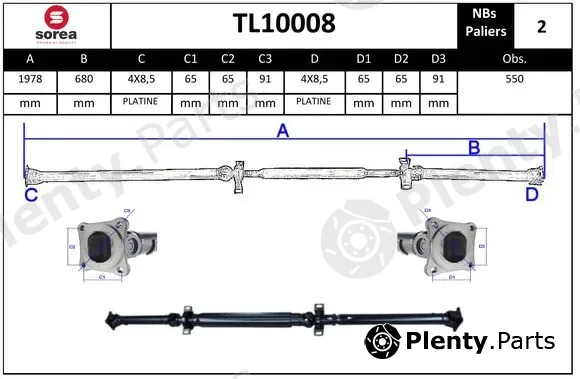 EAI TL10008 — Propshaft, axle drive