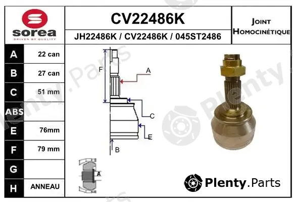 EAI CV22486K — Joint Kit, drive shaft