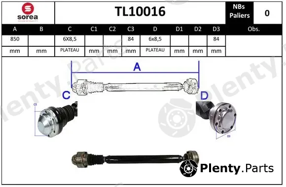 EAI TL10016 — Propshaft, axle drive