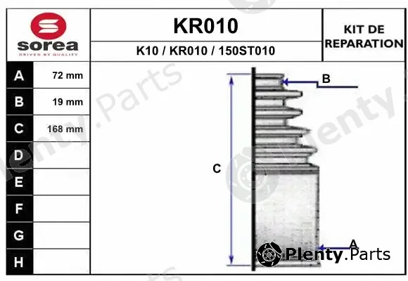 EAI KR010 — Bellow Kit, drive shaft