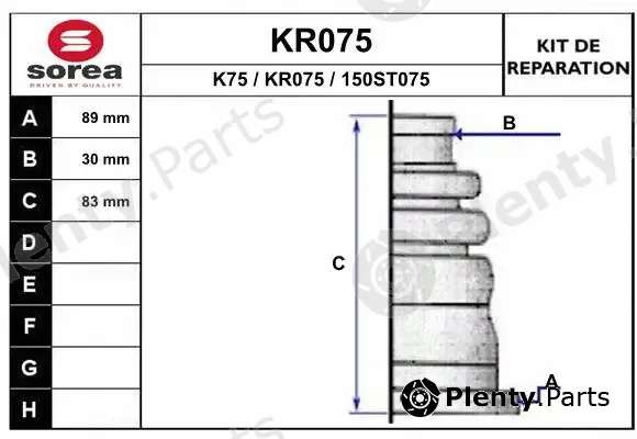 EAI KR075 — Bellow Kit, drive shaft