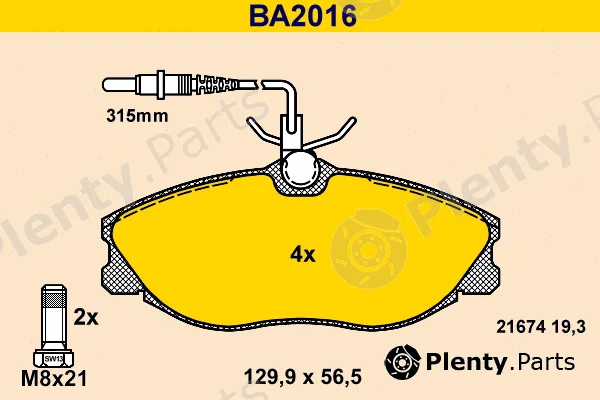 Barum BA2016 — Brake Pad Set, disc brake