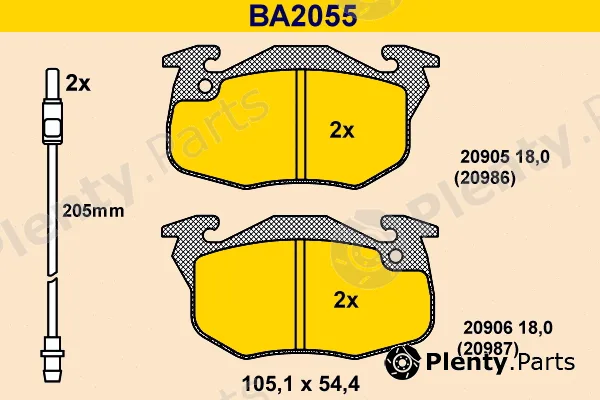 Barum BA2055 — Brake Pad Set, disc brake