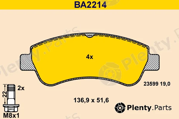 Barum BA2214 — Brake Pad Set, disc brake