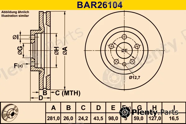 Barum BAR26104 — Brake Disc