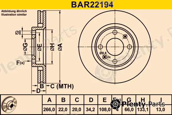 Barum BAR22194 — Brake Disc