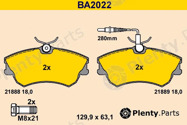 Barum BA2022 — Brake Pad Set, disc brake
