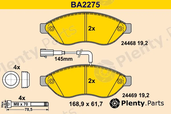 Barum BA2275 — Brake Pad Set, disc brake