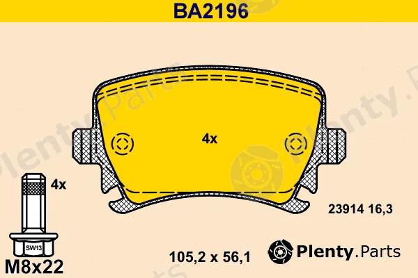 Barum BA2196 — Brake Pad Set, disc brake