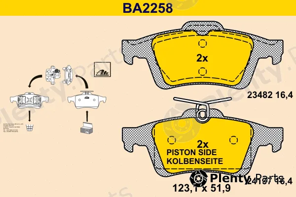 Barum BA2258 — Brake Pad Set, disc brake