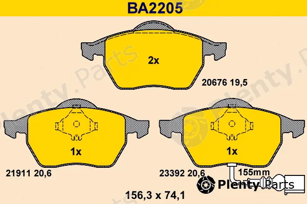 Barum BA2205 — Brake Pad Set, disc brake