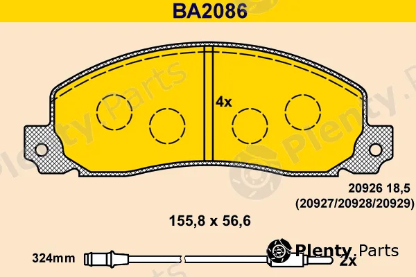 Barum BA2086 — Brake Pad Set, disc brake