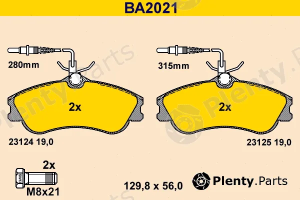 Barum BA2021 — Brake Pad Set, disc brake