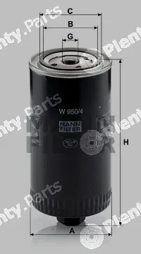 MANN-FILTER W950/4 — Oil Filter