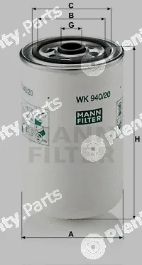 MANN-FILTER WK940/20 — Fuel Filter