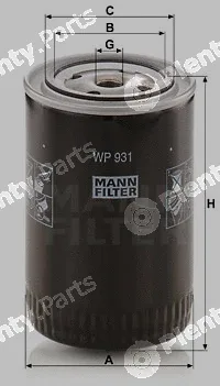 MANN-FILTER WP931 — Oil Filter