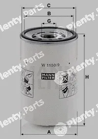 MANN-FILTER W1150/9 — Oil Filter