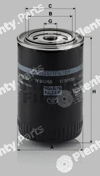MANN-FILTER W940/50 — Oil Filter