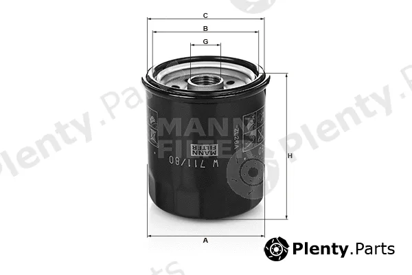 MANN-FILTER W711/80 — Oil Filter
