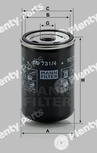 MANN-FILTER WD731/4 — Oil Filter