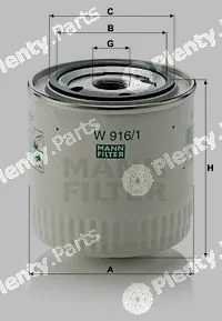 MANN-FILTER W916/1 — Oil Filter