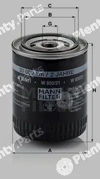 MANN-FILTER W930/21 — Oil Filter