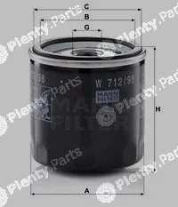 MANN-FILTER W712/98 — Oil Filter