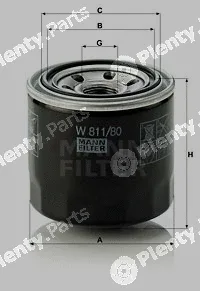 MANN-FILTER W811/80 — Oil Filter