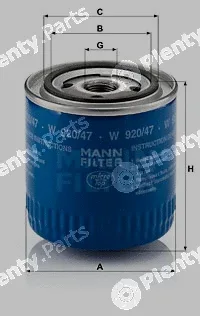 MANN-FILTER W920/47 — Oil Filter