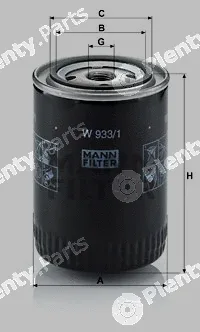 MANN-FILTER W933/1 — Oil Filter