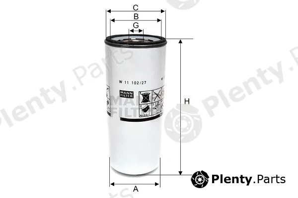 MANN-FILTER W11102/27 — Oil Filter