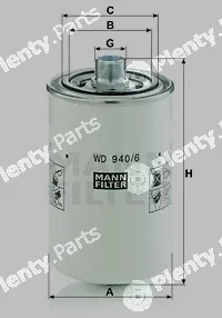 MANN-FILTER WD940/6 — Oil Filter